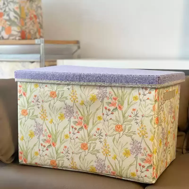 Lot de 6 boîtes de rangement pliables avec couvercle empilable