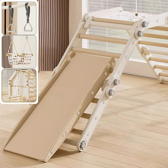 Structure d’escalade modulable et pliable avec table et tableau
