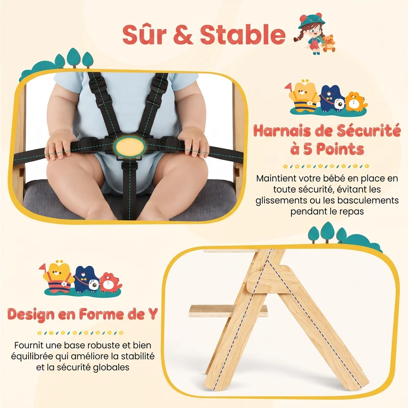 Chaise réglable pour enfants de tous âges, idéale pour s'asseoir et jouer.