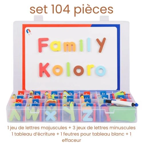 ABC MasterKit™ - Ensemble Magnétique Alphabet et Tableau | 104/208 Pièces Éducatives Montessori