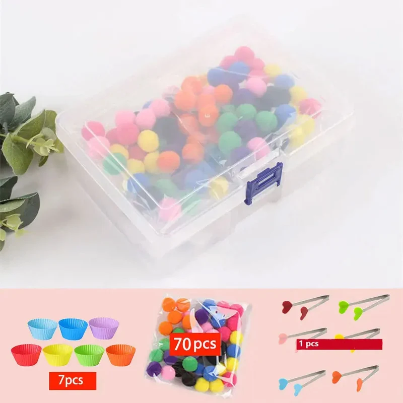 RainbowPlay™ - Jouet Montessori en Pompoms Arc-en-Ciel | Apprentissage Ludique et Sensoriel