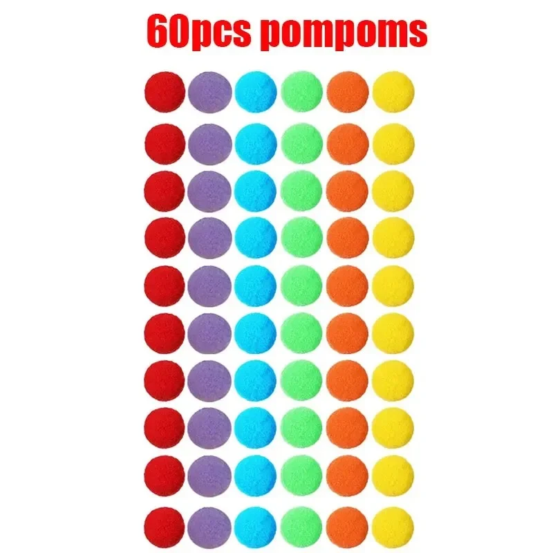 RainbowPlay™ - Jouet Montessori en Pompoms Arc-en-Ciel | Apprentissage Ludique et Sensoriel