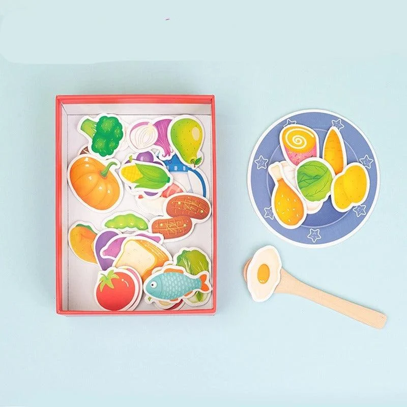 Ours d'Alimentation en Bois Montessori - Jouet Éducatif pour Enfants