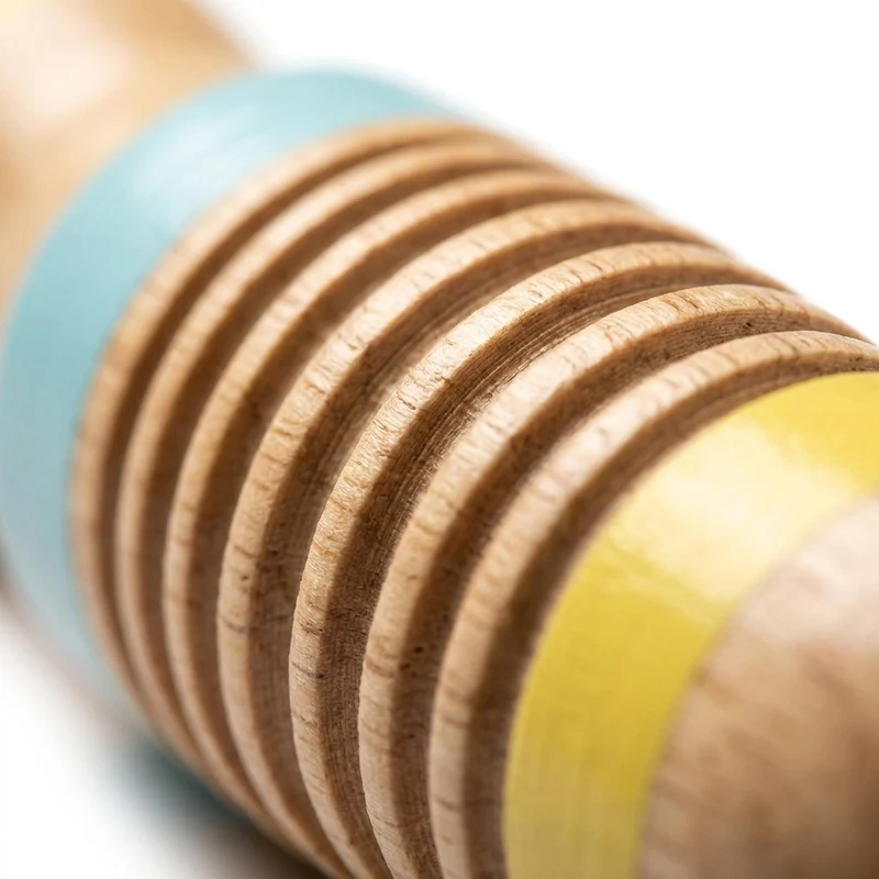 Set de 5 Instruments en Bois Montessori - Tambourin, Maracas, et Claquette pour Bébé 0-3 Ans