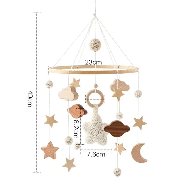 Mobile et Jouet de Naissance en Bois Montessori - Décoration et Eveil Sensoriel pour Bébé