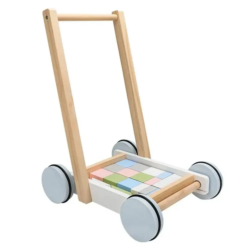 Trotteur d'apprentissage en bois pour bébé - Marcheur d'activité multifonction, jouet éducatif 2 en 1