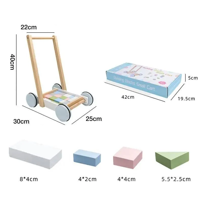Trotteur d'apprentissage en bois pour bébé - Marcheur d'activité multifonction, jouet éducatif 2 en 1