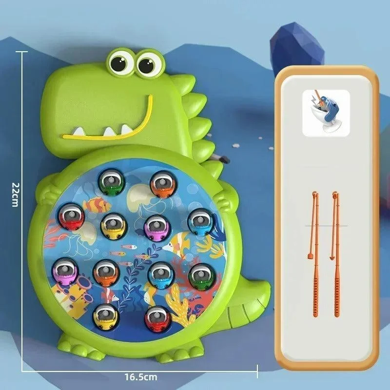 Jeu de pêche magnétique Montessori dinosaure pour enfants - Jouet éducatif