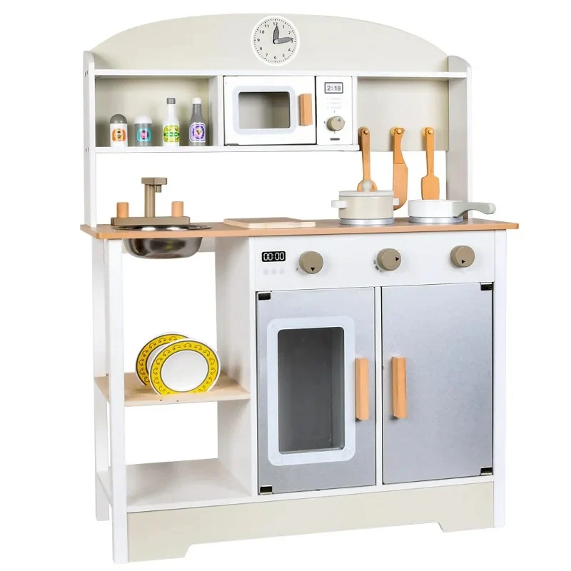 Ensemble Cuisine pour Enfants Jouet de Simulation 24PCS Accessoires Blanc