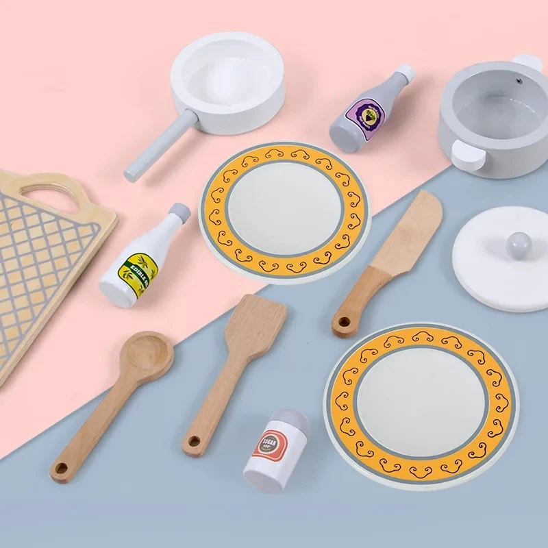 Ensemble Cuisine pour Enfants Jouet de Simulation 24PCS Accessoires Blanc