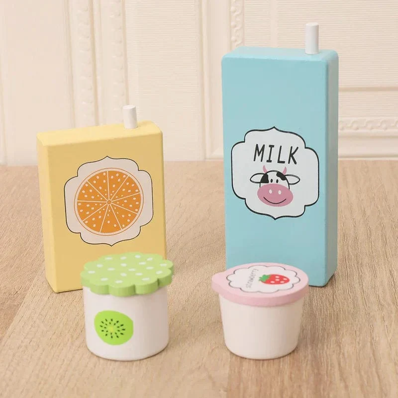 Objets en bois pour un goûter montessori aux produits laitiers