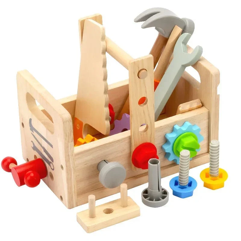 Outils de bricolage pour enfants en bois - Caisse à outils et jouets d'imitation Montessori