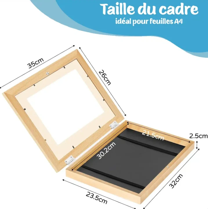 Cadre pour Dessins d'Enfants | Stockez et Exposez jusqu'à 150 Œuvres | Format A4