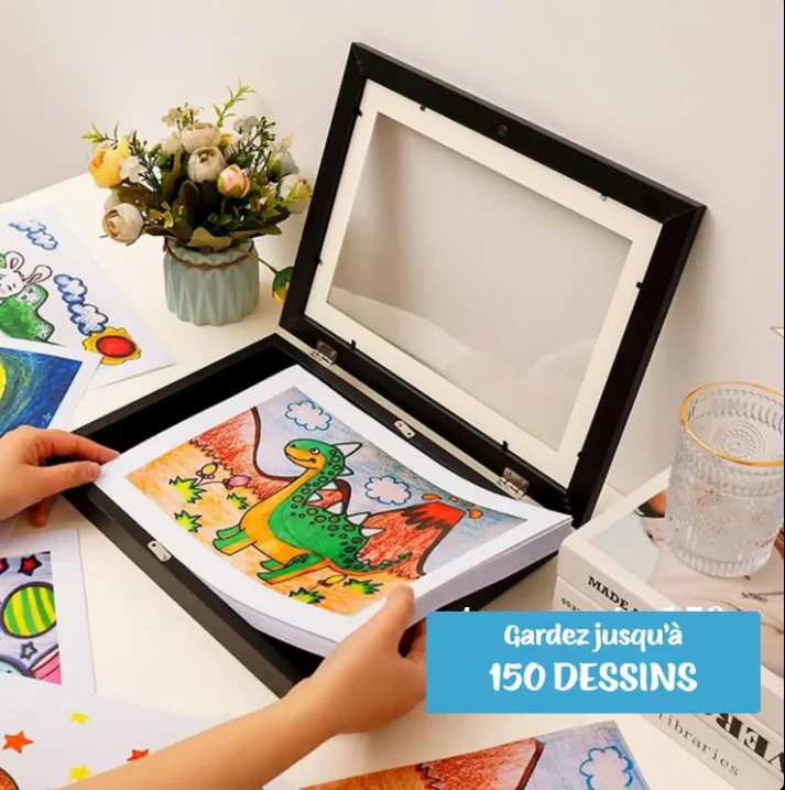 Cadre pour Dessins d'Enfants | Stockez et Exposez jusqu'à 150 Œuvres | Format A4