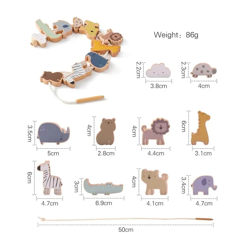 Jeu d'équilibre en bois Montessori avec blocs animaux pour enfants