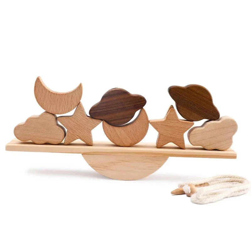 Jeu d'équilibre en bois Montessori avec blocs animaux pour enfants
