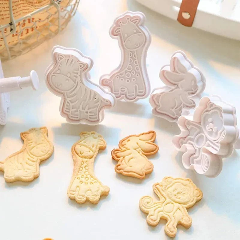 Kit de 4 emporte-pièces pour biscuits animaux Montessori