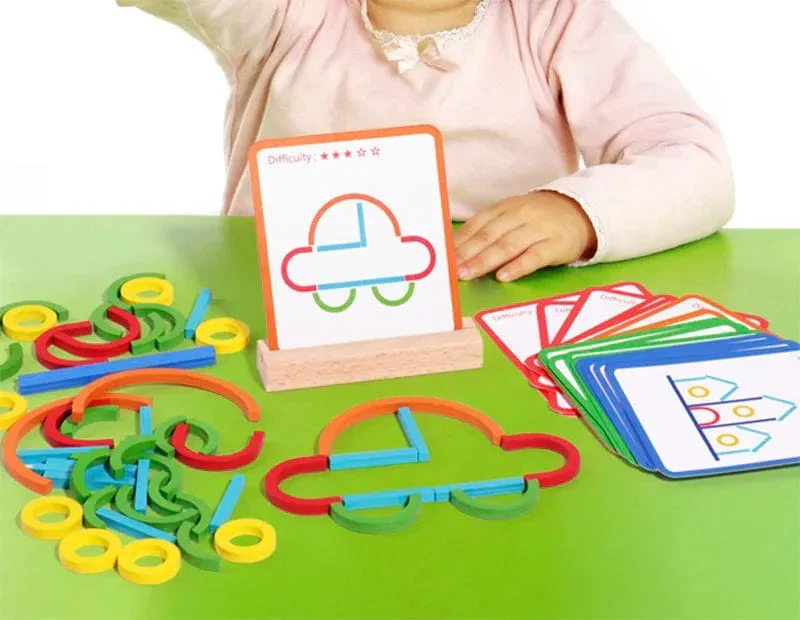 Puzzle en Bois Montessori : Jeu d'Intelligence Créative pour Enfants de 3 ans