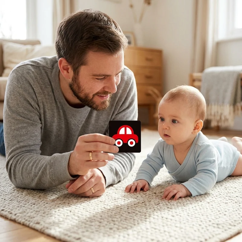 Cartes de stimulation visuelle pour bébé Montessori
