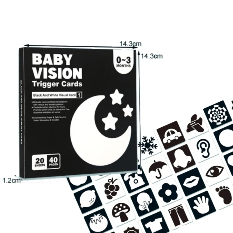 Cartes de stimulation visuelle pour bébé Montessori