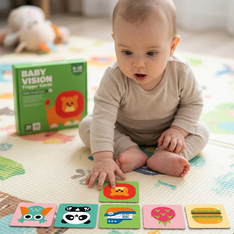 Cartes de stimulation visuelle pour bébé Montessori