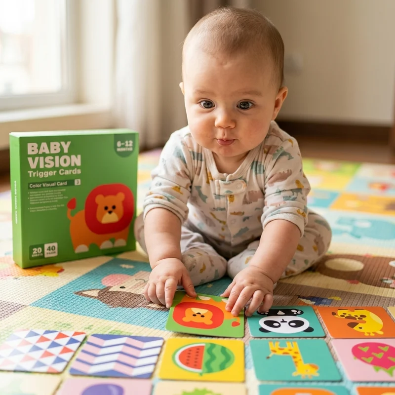 Cartes de stimulation visuelle pour bébé Montessori