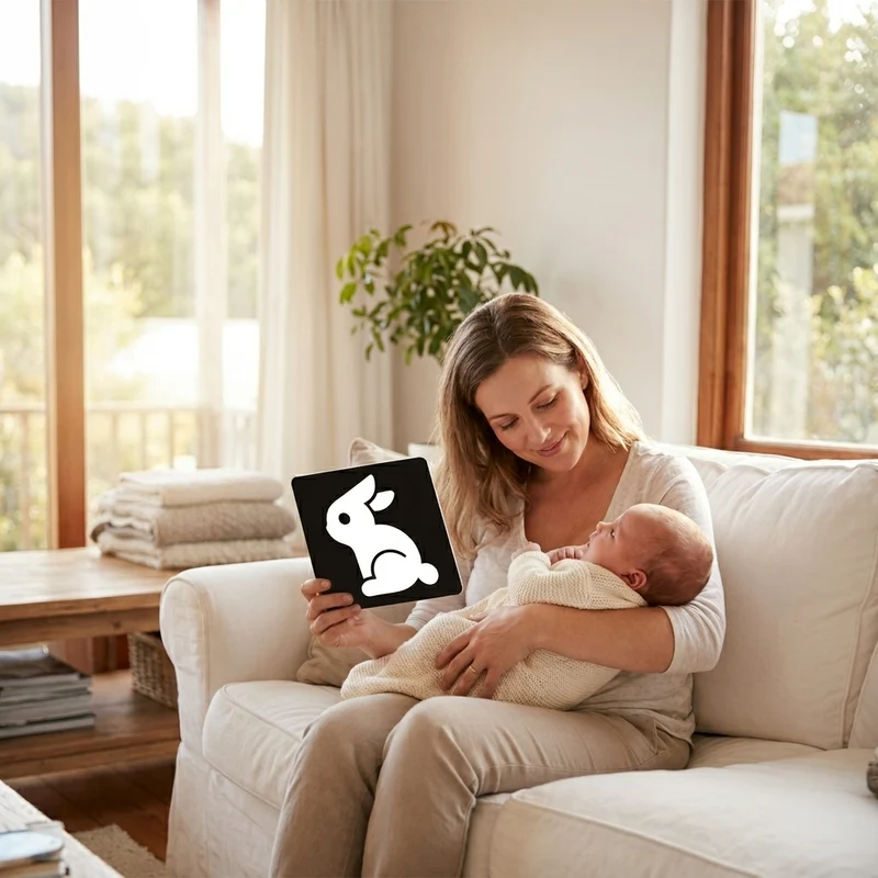 Cartes de stimulation visuelle pour bébé Montessori