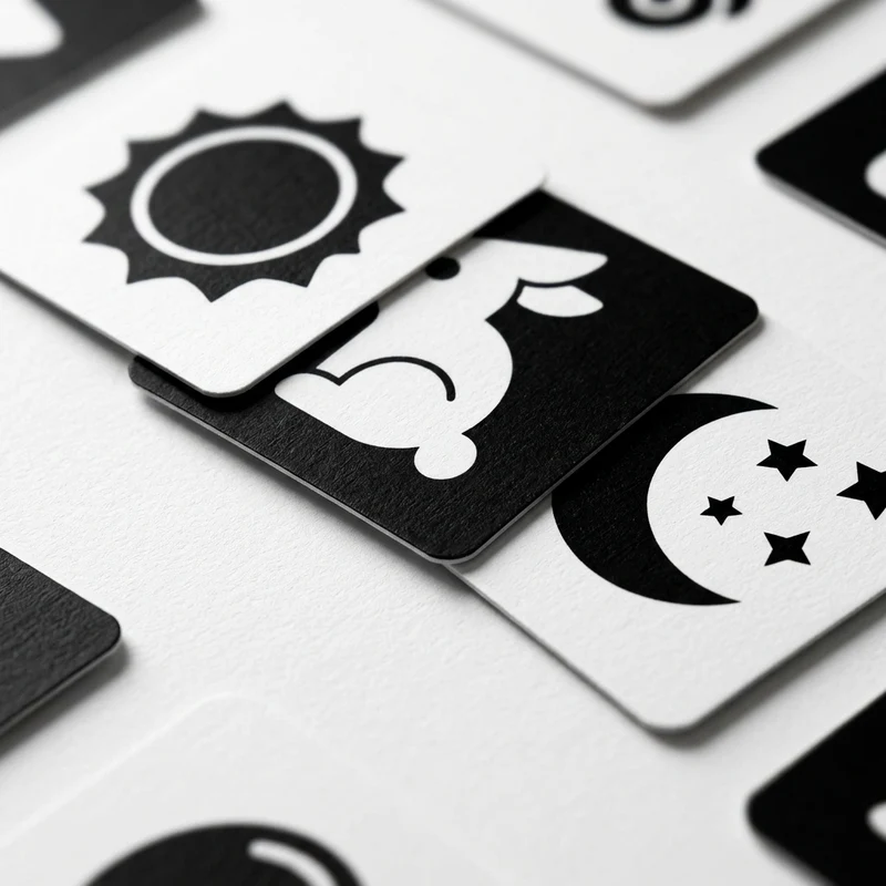 Cartes de stimulation visuelle pour bébé Montessori