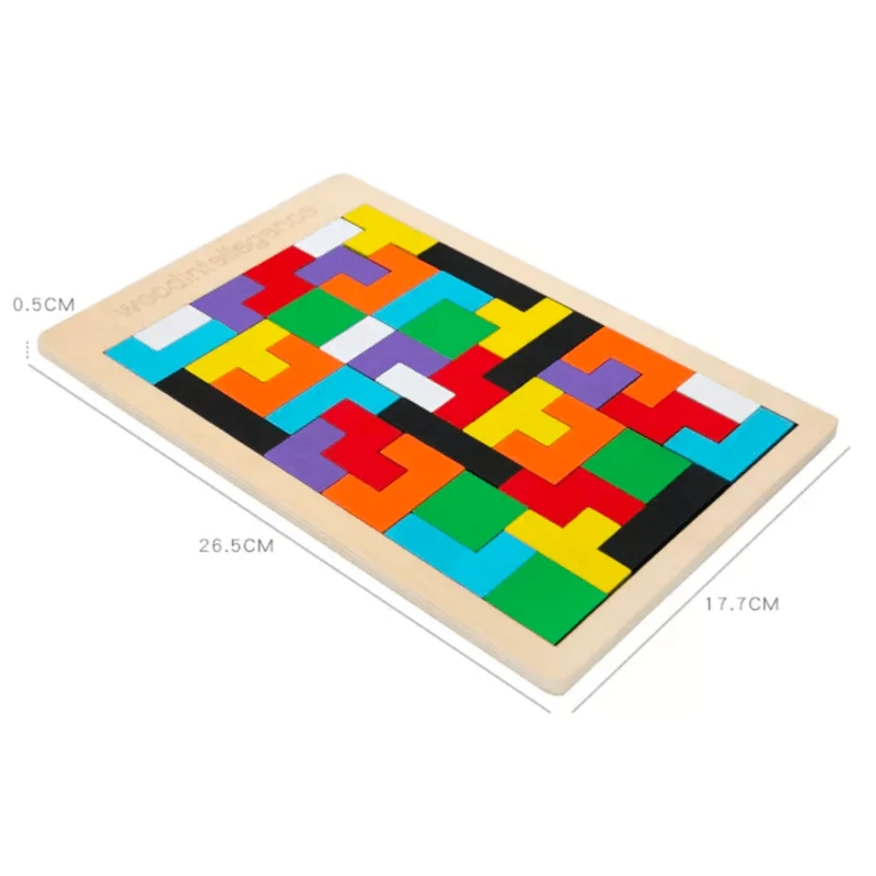 Colorful 3D Puzzle - Jouet éducatif en bois Tangram Montessori