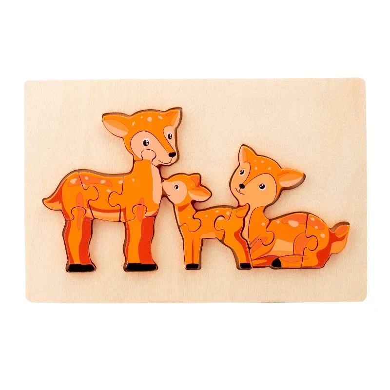 Jeu de puzzle en bois 3D "Animaux Montessori pour enfants