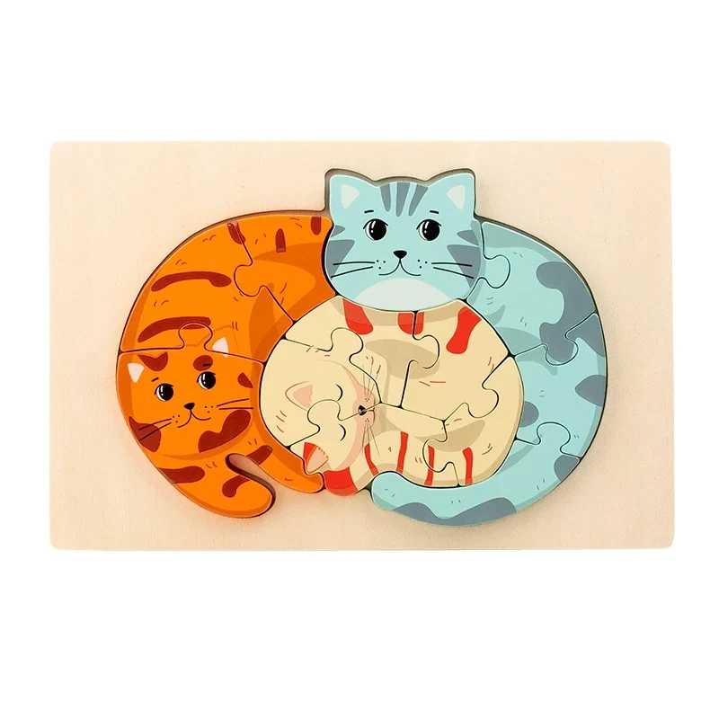 Jeu de puzzle en bois 3D "Animaux Montessori pour enfants