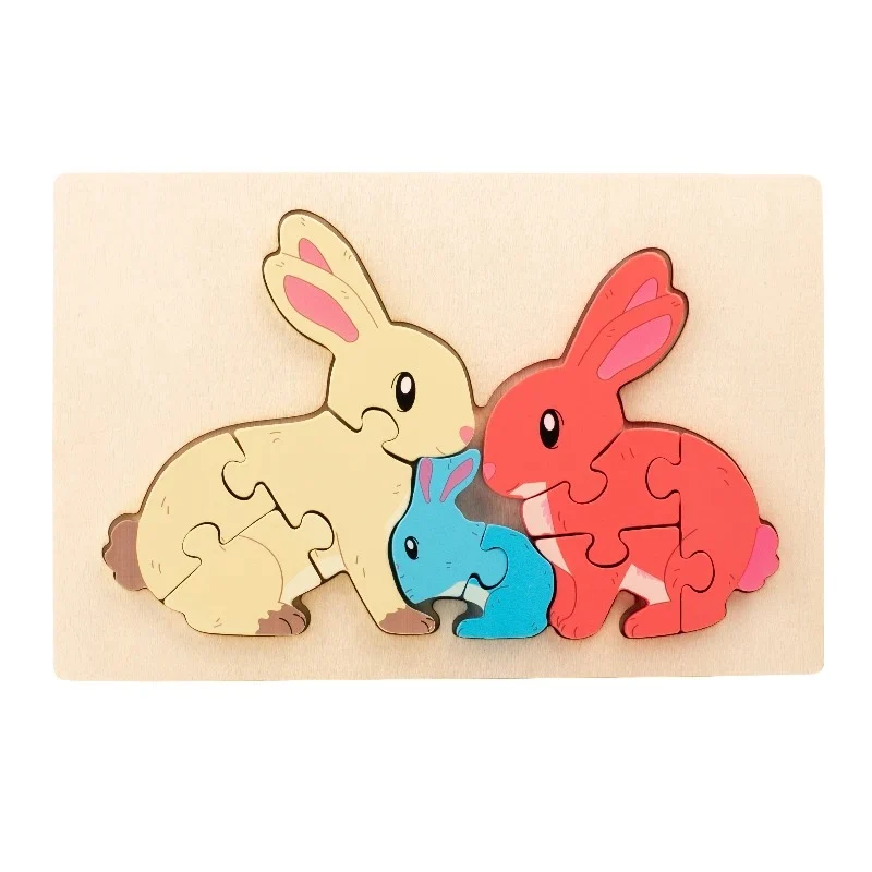 Jeu de puzzle en bois 3D "Animaux Montessori pour enfants