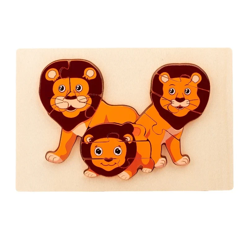 Jeu de puzzle en bois 3D "Animaux Montessori pour enfants