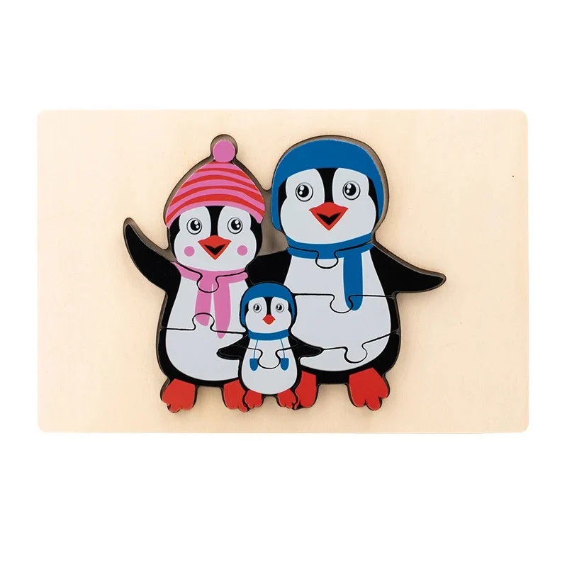 Jeu de puzzle en bois 3D "Animaux Montessori pour enfants