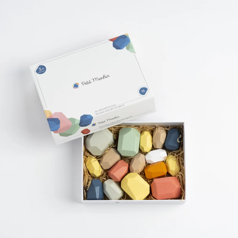 Les Petits Menhirs - Jeu Éducatif en Bois - Couleurs Pastel