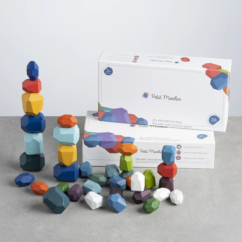 Les Petits Menhirs | Jeu Éducatif en Bois - Couleurs Vives