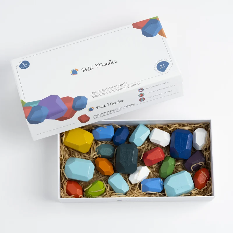 Les Petits Menhirs | Jeu Éducatif en Bois - Couleurs Vives