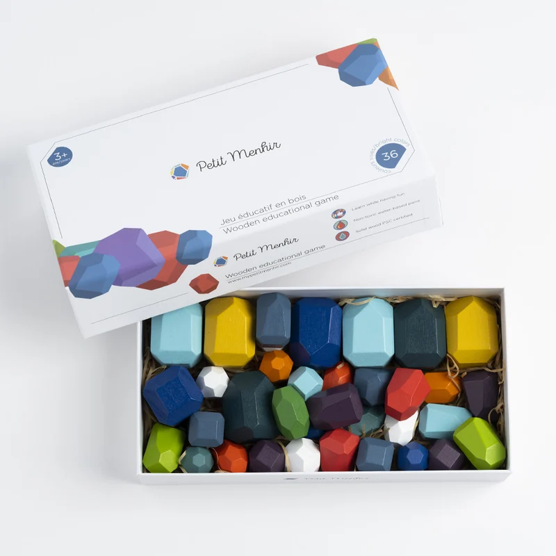 Les Petits Menhirs | Jeu Éducatif en Bois - Couleurs Vives