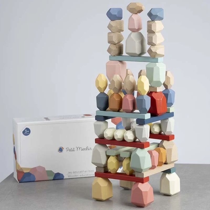 Les Petits Menhirs | Jeu Éducatif en Bois - Couleurs Pastel