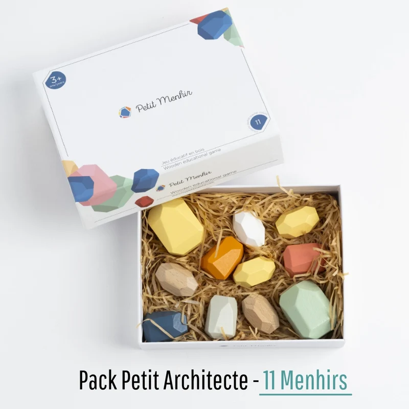 Les Petits Menhirs | Jeu Éducatif en Bois - Couleurs Pastel