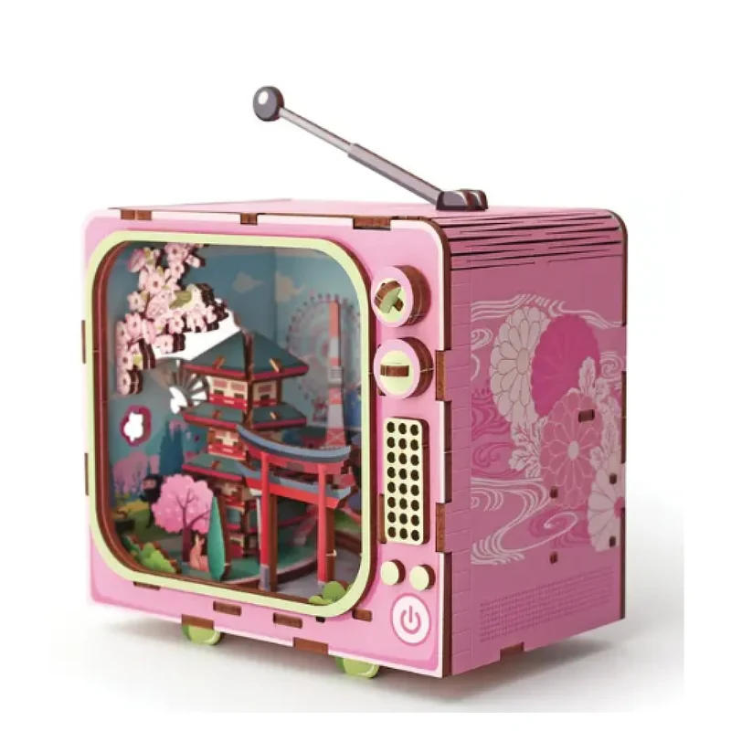 Maquette 3D Bois TV Tokyo – Mini TV Japonaise Lumineuse à Construire