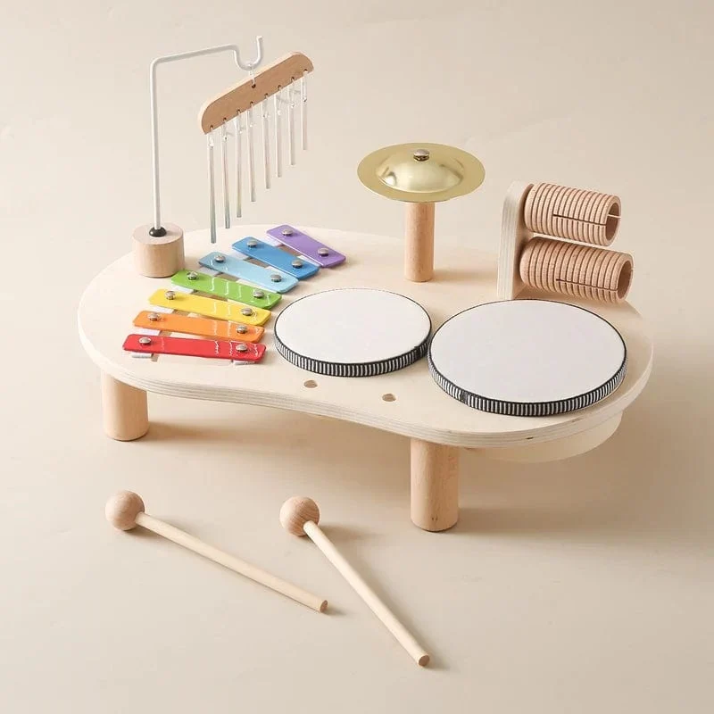 Batterie Musicale Montessori en Bois — 6 Instruments