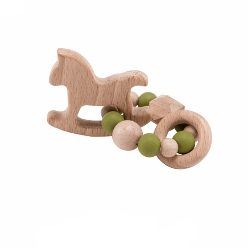 Hochet en Bois Cheval Montessori - Édition Exclusive
