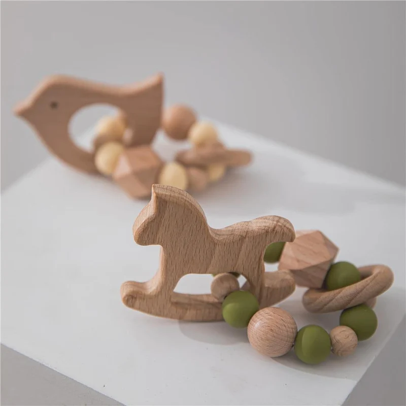 Hochet en Bois Cheval Montessori - Édition Exclusive