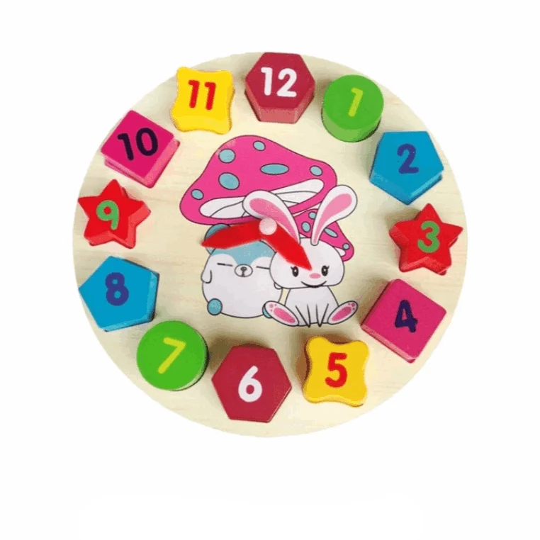 Horloge Éducative en Bois Montessori