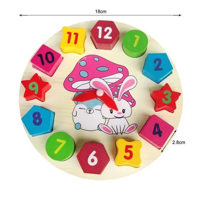 Horloge Éducative en Bois Montessori