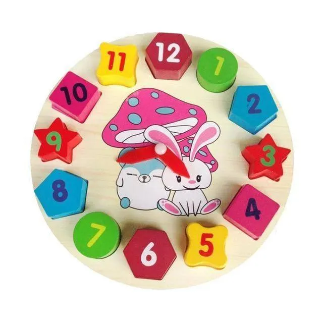 Horloge Éducative en Bois Montessori