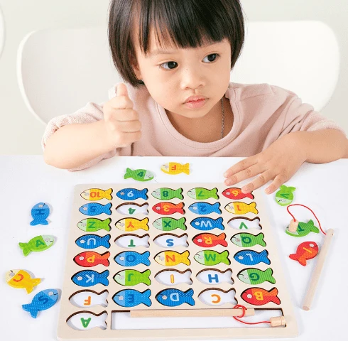 Pêche Montessori : Jeu Éducatif des Lettres de l'Alphabet et des Chiffres