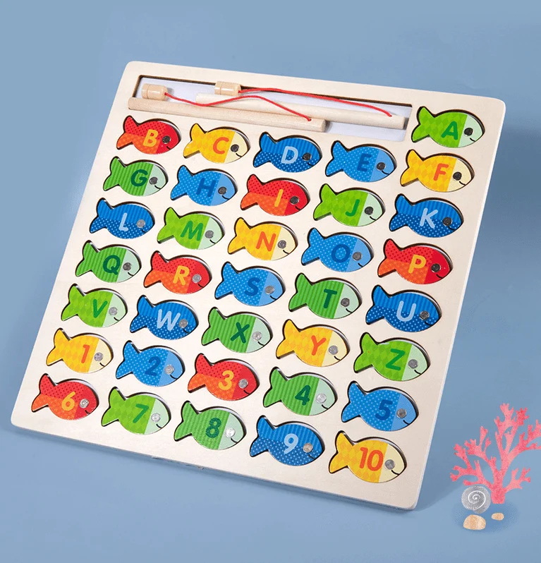 Pêche Montessori : Jeu Éducatif des Lettres de l'Alphabet et des Chiffres