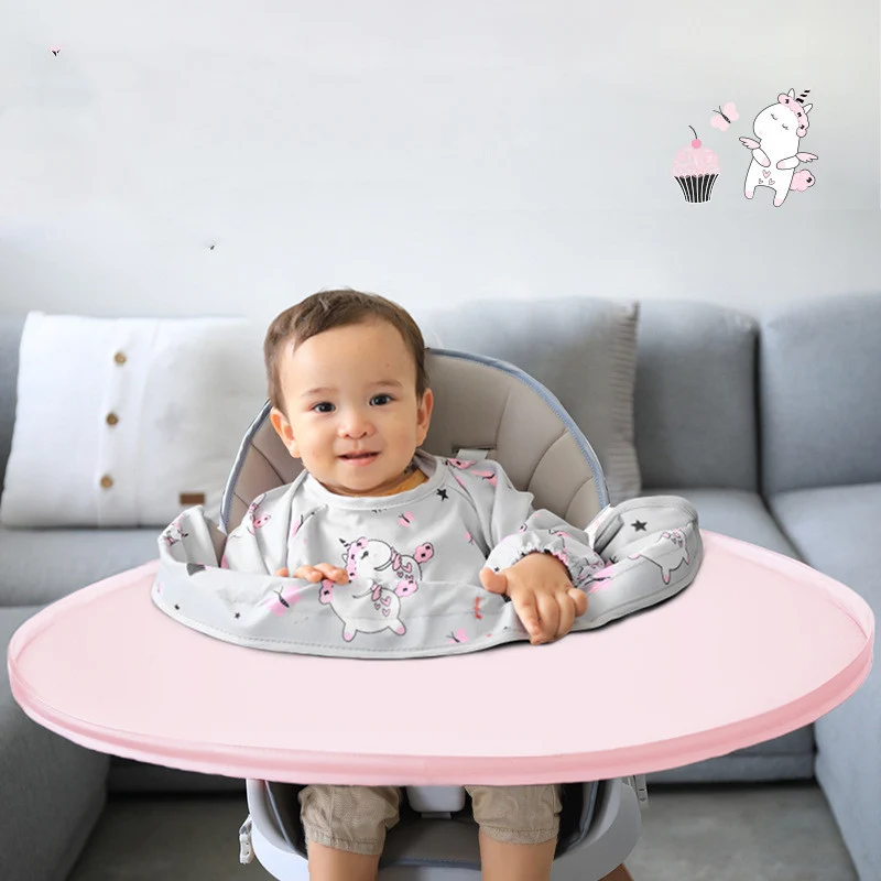 Bavoir Bébé avec Tapis de Table Imperméable pour Chaise Haute
